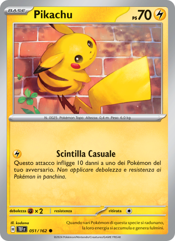Pikachu 051/218 — Cronoforze (Italian Pokémon TCG card)