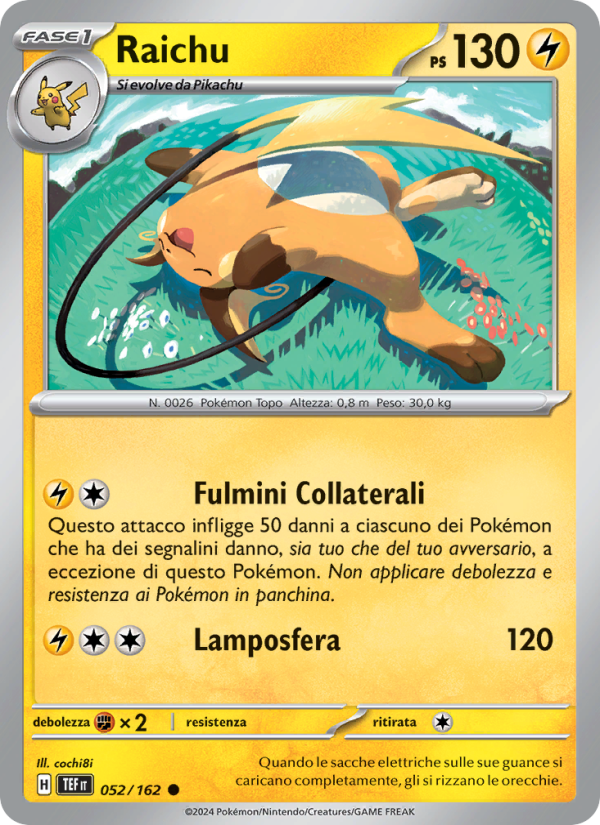 Raichu 052/218 — Cronoforze (Italian Pokémon TCG card)