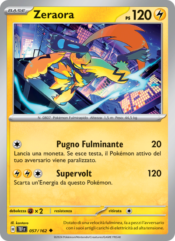 Zeraora 057/218 — Cronoforze (Italian Pokémon TCG card)