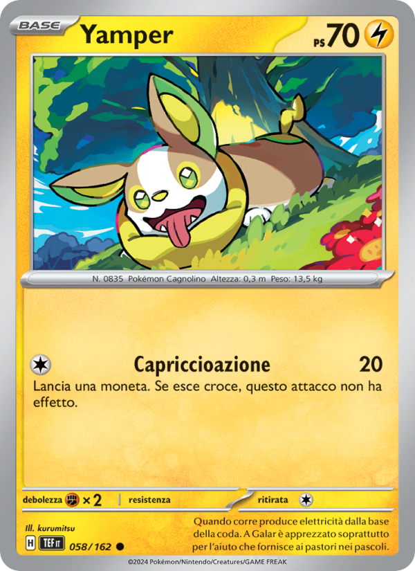 Yamper 058/218 — Cronoforze (Italian Pokémon TCG card)