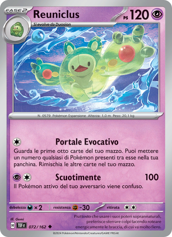 Reuniclus 072/218 — Cronoforze (Italian Pokémon TCG card)