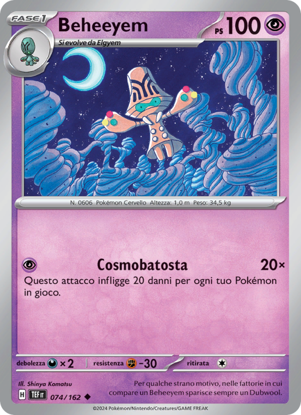 Beheeyem 074/218 — Cronoforze (Italian Pokémon TCG card)