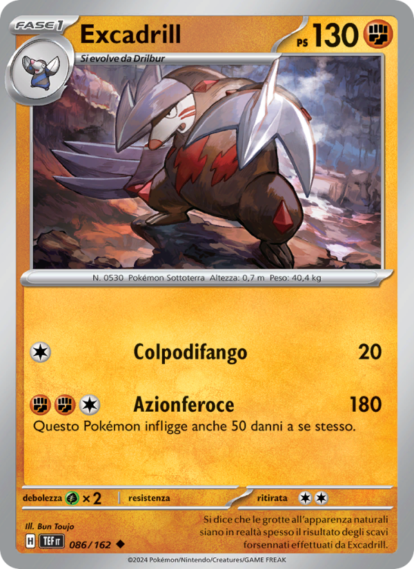 Excadrill 086/218 — Cronoforze (Italian Pokémon TCG card)