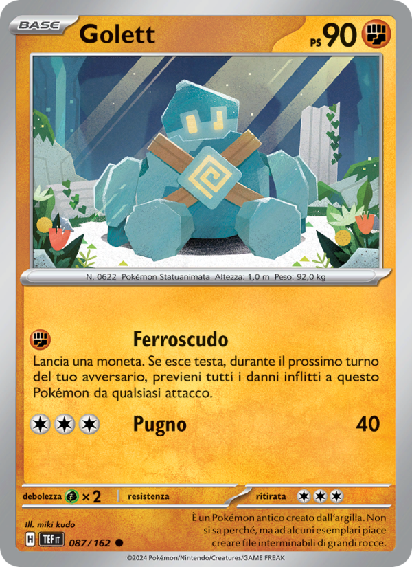 Golett 087/218 — Cronoforze (Italian Pokémon TCG card)