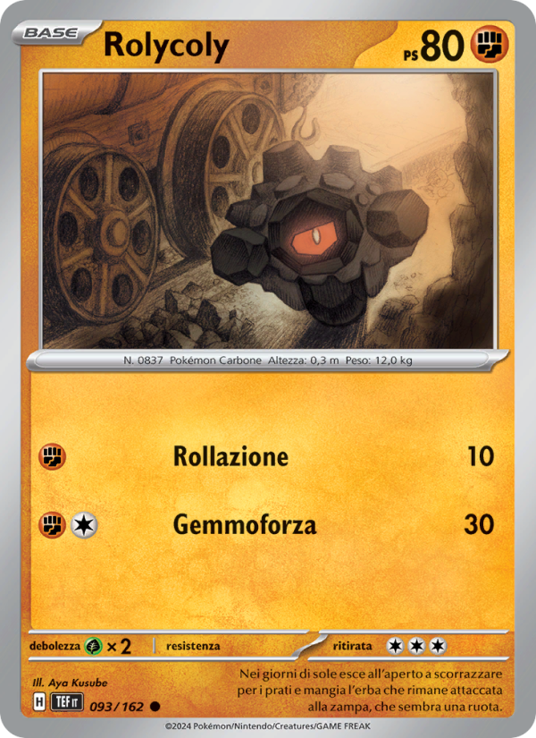 Rolycoly 093/218 — Cronoforze (Italian Pokémon TCG card)