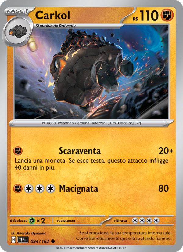 Carkol 094/218 — Cronoforze (Italian Pokémon TCG card)