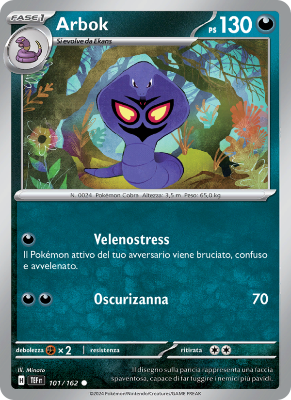 Arbok 101/218 — Cronoforze (Italian Pokémon TCG card)