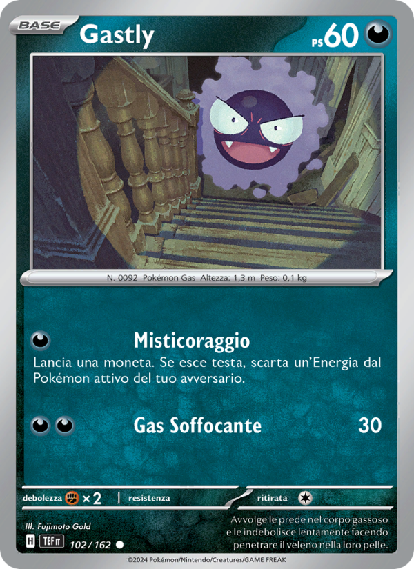 Gastly 102/218 — Cronoforze (Italian Pokémon TCG card)