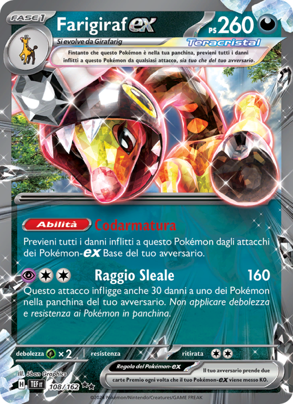 Farigiraf-ex 108/218 — Cronoforze (Italian Pokémon TCG card)