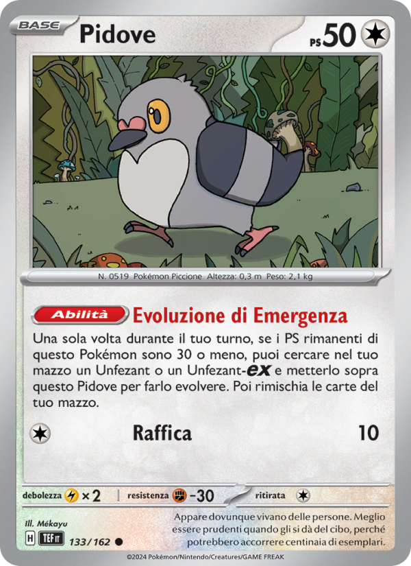 Pidove 133/218 — Cronoforze (Italian Pokémon TCG card)
