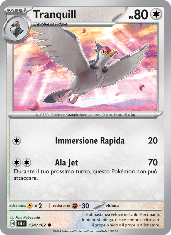 Tranquill 134/218 — Cronoforze (Italian Pokémon TCG card)