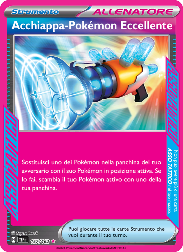 Acchiappa-Pokémon Eccellente 157/218 — Cronoforze (Italian Pokémon TCG card)
