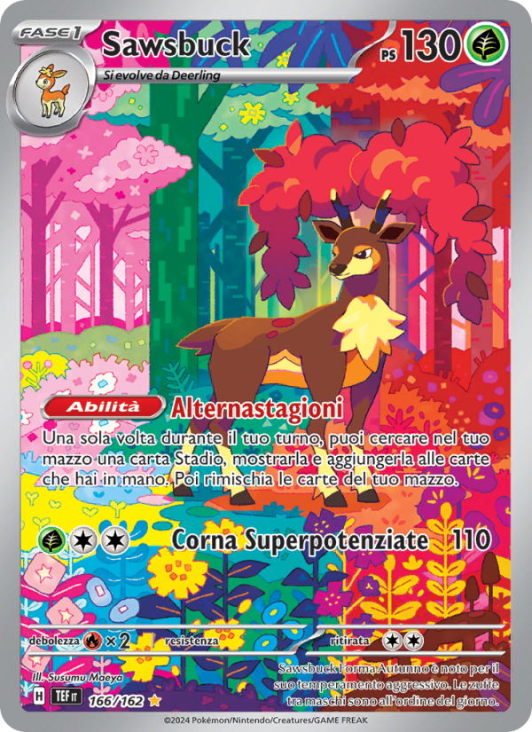 Sawsbuck 166/218 — Cronoforze (Italian Pokémon TCG card)