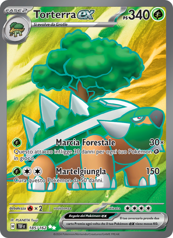 Torterra-ex 185/218 — Cronoforze (Italian Pokémon TCG card)