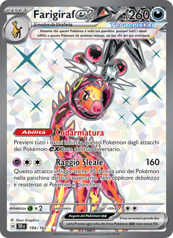 Farigiraf-ex 194/218 — Cronoforze (Italian Pokémon TCG card)
