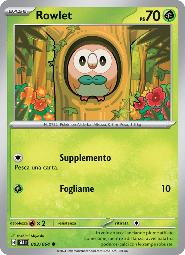 Rowlet 003/99 — Segreto Fiabesco (Italian Pokémon TCG card)