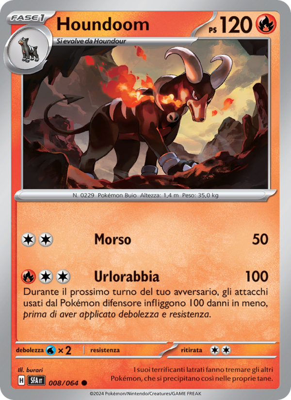 Houndoom 008/99 — Segreto Fiabesco (Italian Pokémon TCG card)
