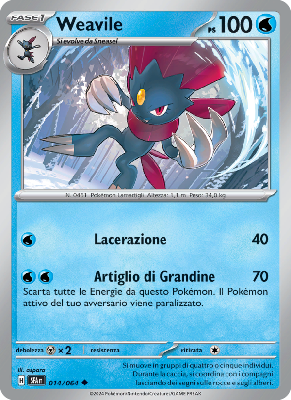 Weavile 014/99 — Segreto Fiabesco (Italian Pokémon TCG card)
