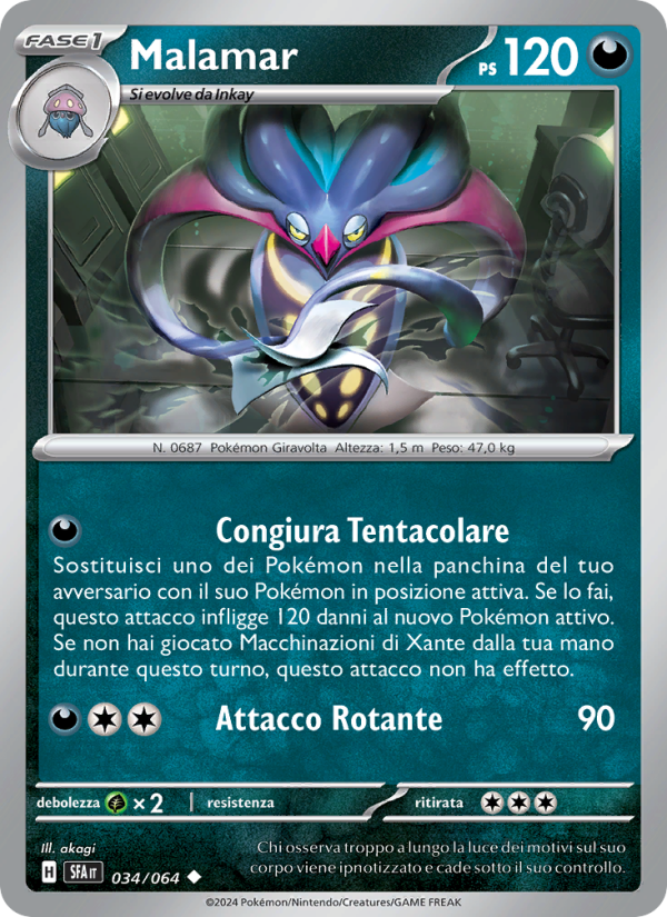 Malamar 034/99 — Segreto Fiabesco (Italian Pokémon TCG card)