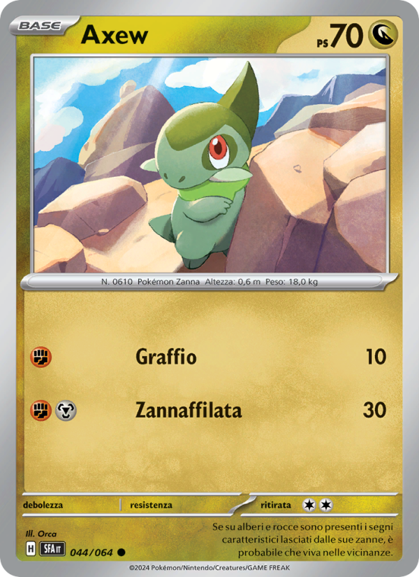 Axew 044/99 — Segreto Fiabesco (Italian Pokémon TCG card)