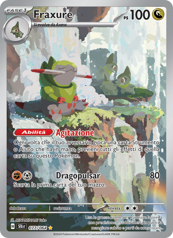 Fraxure 077/99 — Segreto Fiabesco (Italian Pokémon TCG card)