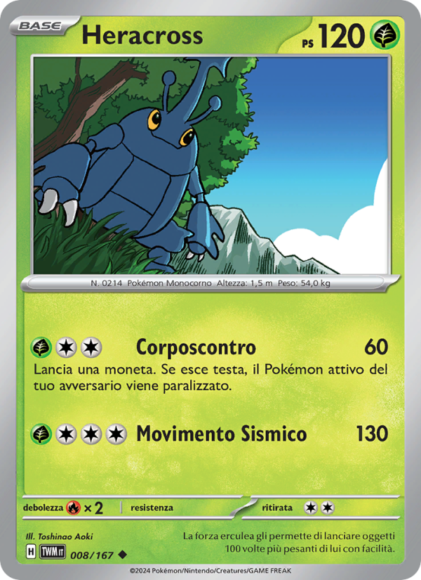 Heracross 008/226 — Crepuscolo Mascherato (Italian Pokémon TCG card)