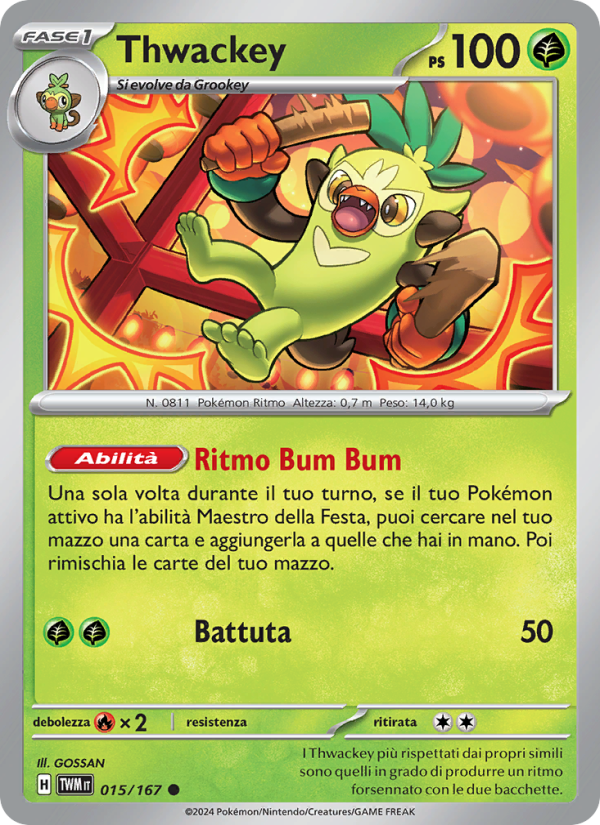 Thwackey 015/226 — Crepuscolo Mascherato (Italian Pokémon TCG card)
