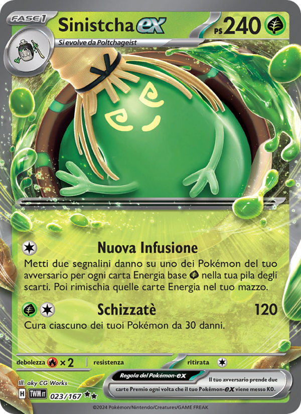 Sinistcha-ex 023/226 — Crepuscolo Mascherato (Italian Pokémon TCG card)