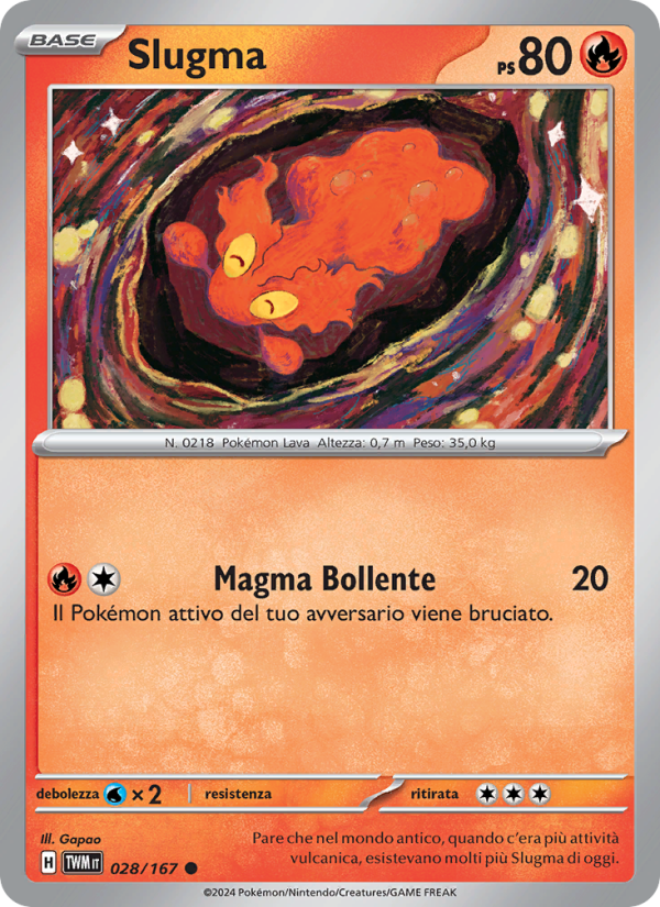 Slugma 028/226 — Crepuscolo Mascherato (Italian Pokémon TCG card)
