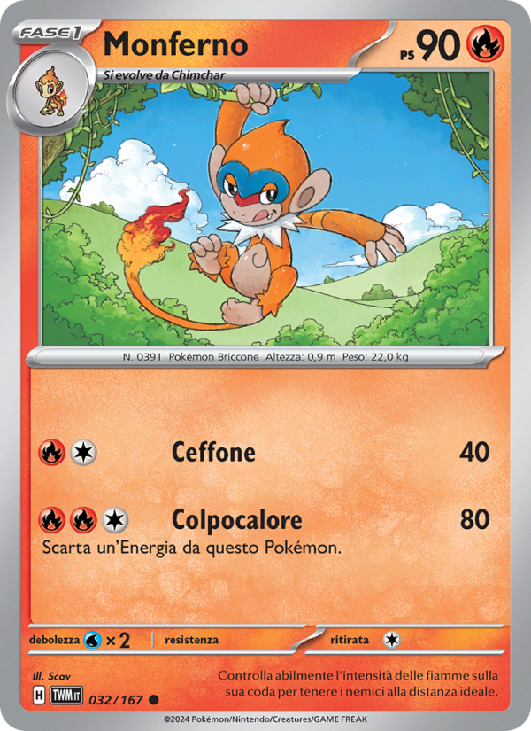 Monferno 032/226 — Crepuscolo Mascherato (Italian Pokémon TCG card)