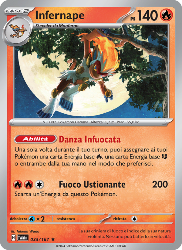 Infernape 033/226 — Crepuscolo Mascherato (Italian Pokémon TCG card)