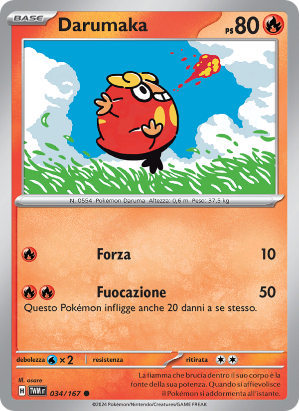 Darumaka 034/226 — Crepuscolo Mascherato (Italian Pokémon TCG card)