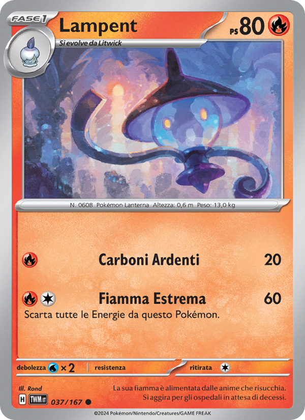 Lampent 037/226 — Crepuscolo Mascherato (Italian Pokémon TCG card)