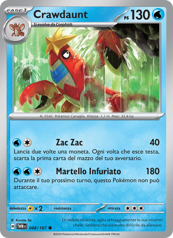 Crawdaunt 048/226 — Crepuscolo Mascherato (Italian Pokémon TCG card)