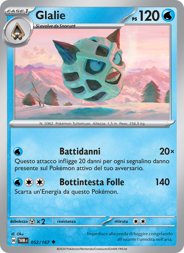 Glalie 052/226 — Crepuscolo Mascherato (Italian Pokémon TCG card)