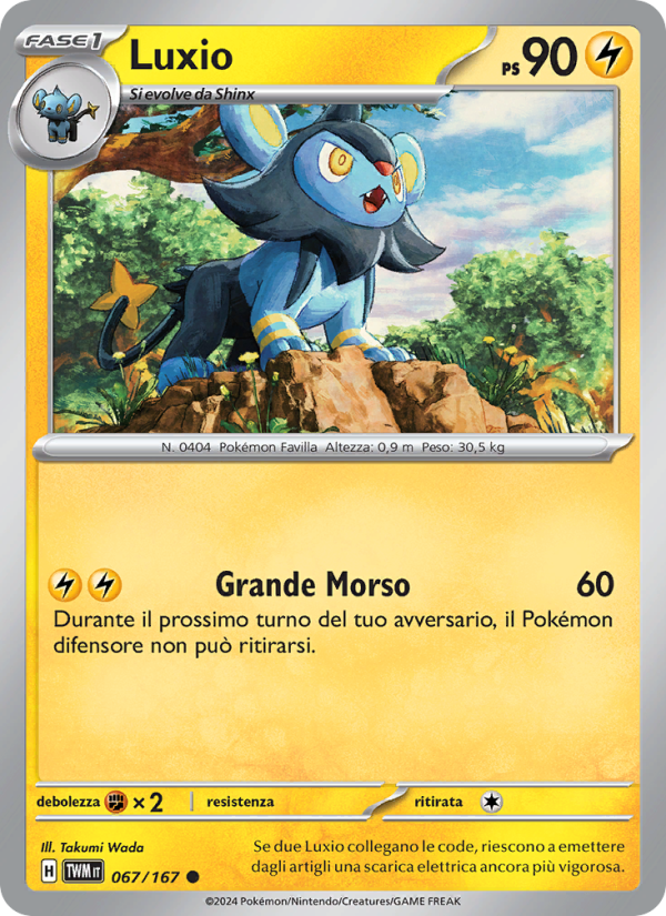 Luxio 067/226 — Crepuscolo Mascherato (Italian Pokémon TCG card)