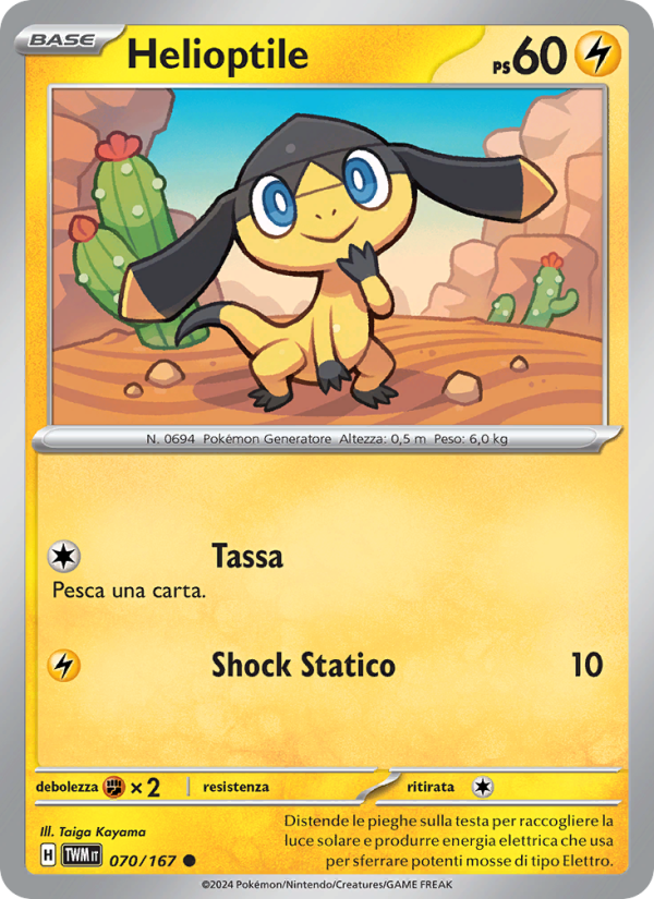 Helioptile 070/226 — Crepuscolo Mascherato (Italian Pokémon TCG card)