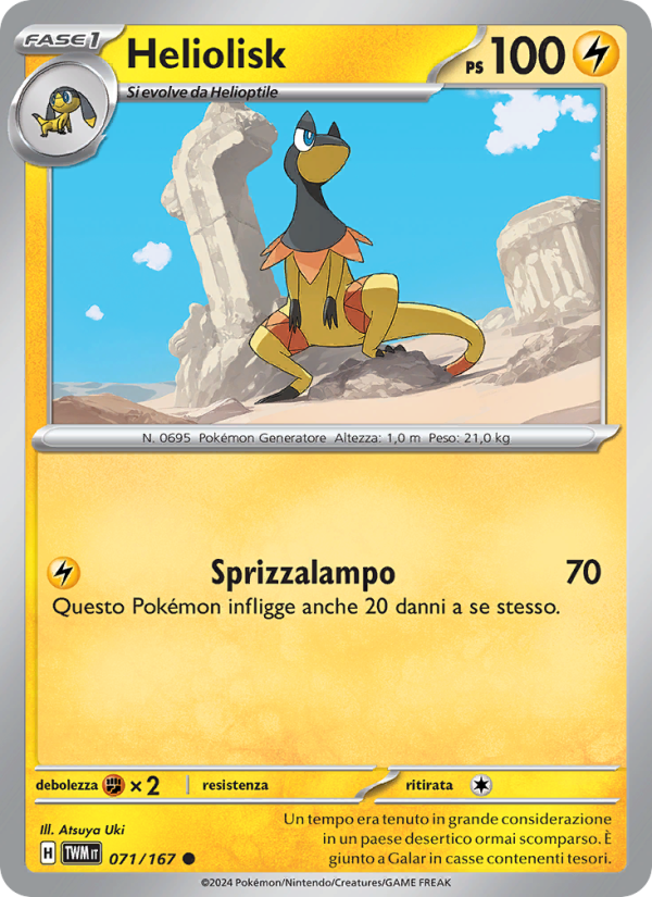 Heliolisk 071/226 — Crepuscolo Mascherato (Italian Pokémon TCG card)