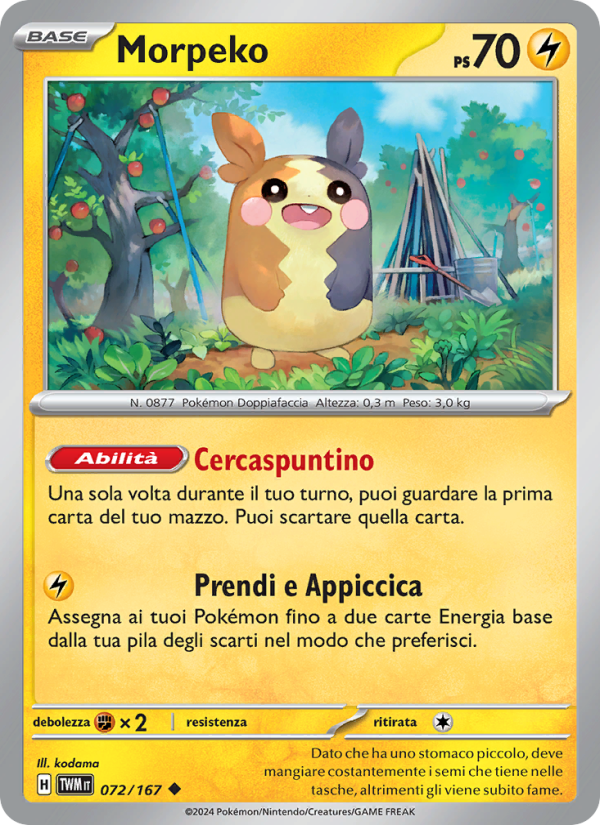 Morpeko 072/226 — Crepuscolo Mascherato (Italian Pokémon TCG card)