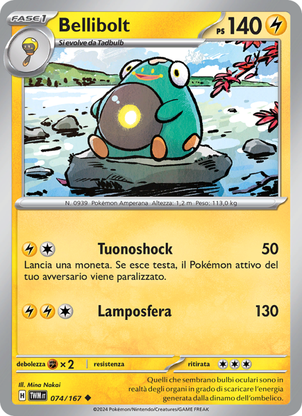 Bellibolt 074/226 — Crepuscolo Mascherato (Italian Pokémon TCG card)