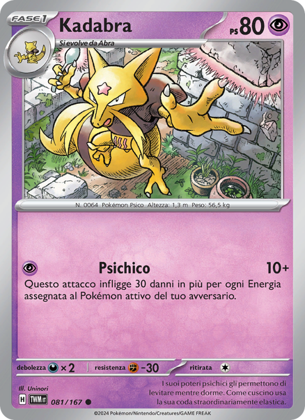 Kadabra 081/226 — Crepuscolo Mascherato (Italian Pokémon TCG card)