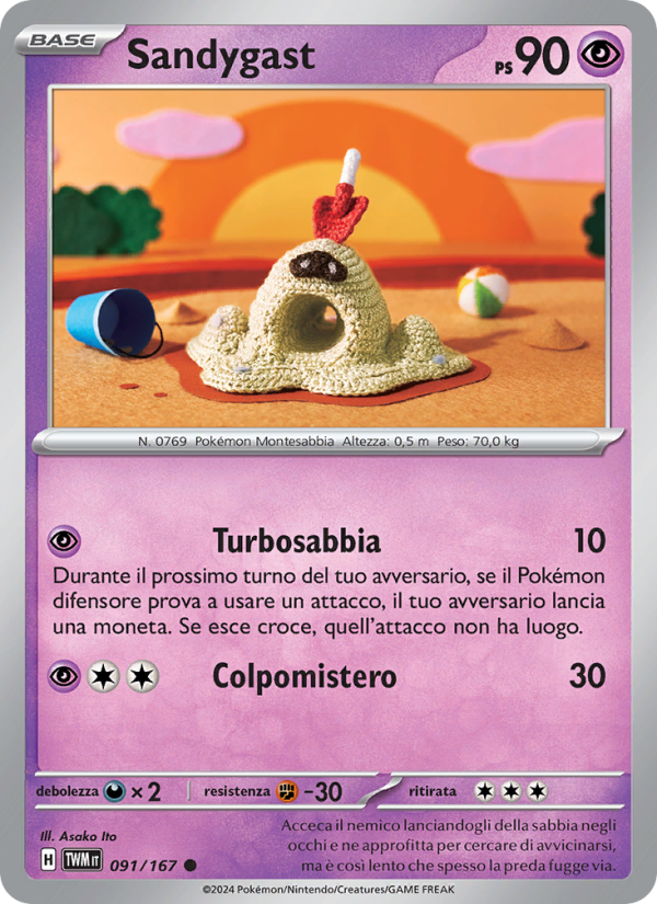 Sandygast 091/226 — Crepuscolo Mascherato (Italian Pokémon TCG card)