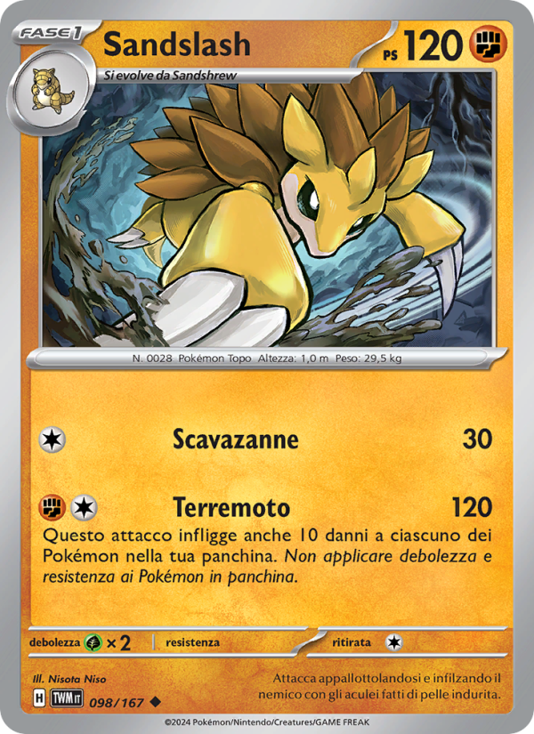 Sandslash 098/226 — Crepuscolo Mascherato (Italian Pokémon TCG card)