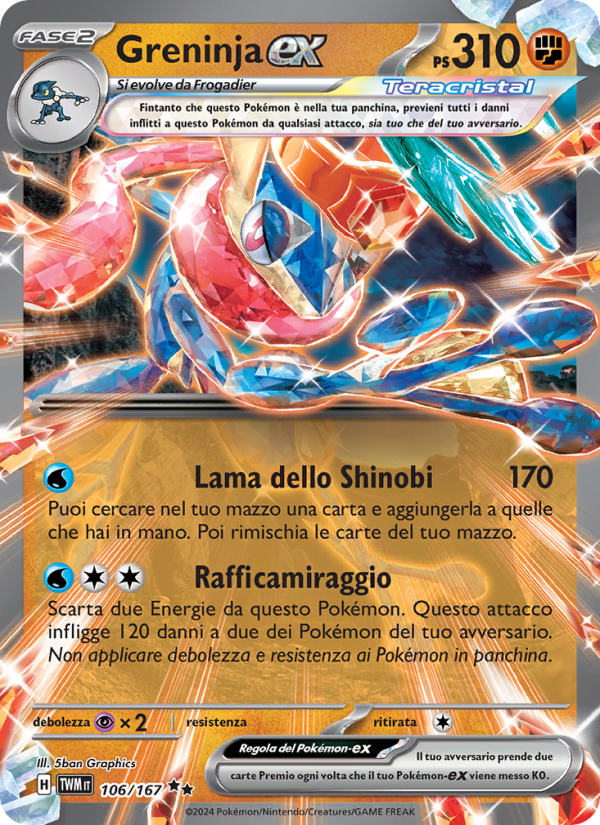 Greninja-ex 106/226 — Crepuscolo Mascherato (Italian Pokémon TCG card)