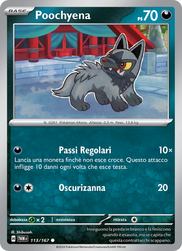 Poochyena 113/226 — Crepuscolo Mascherato (Italian Pokémon TCG card)