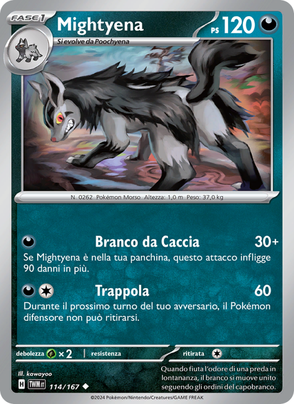 Mightyena 114/226 — Crepuscolo Mascherato (Italian Pokémon TCG card)