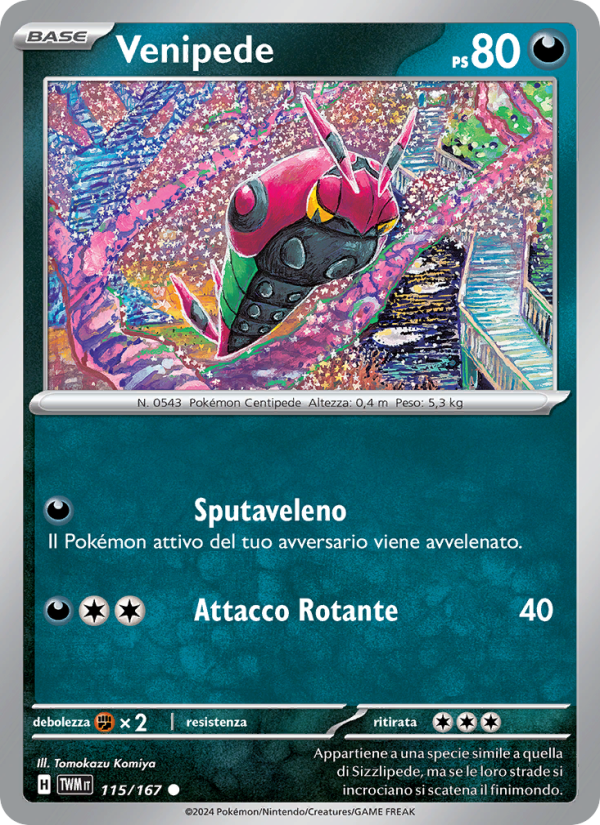 Venipede 115/226 — Crepuscolo Mascherato (Italian Pokémon TCG card)