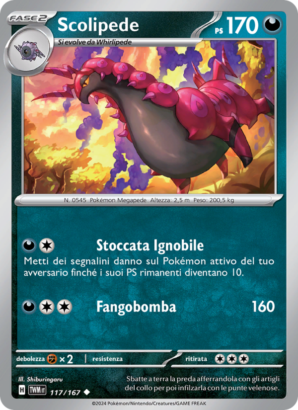 Scolipede 117/226 — Crepuscolo Mascherato (Italian Pokémon TCG card)