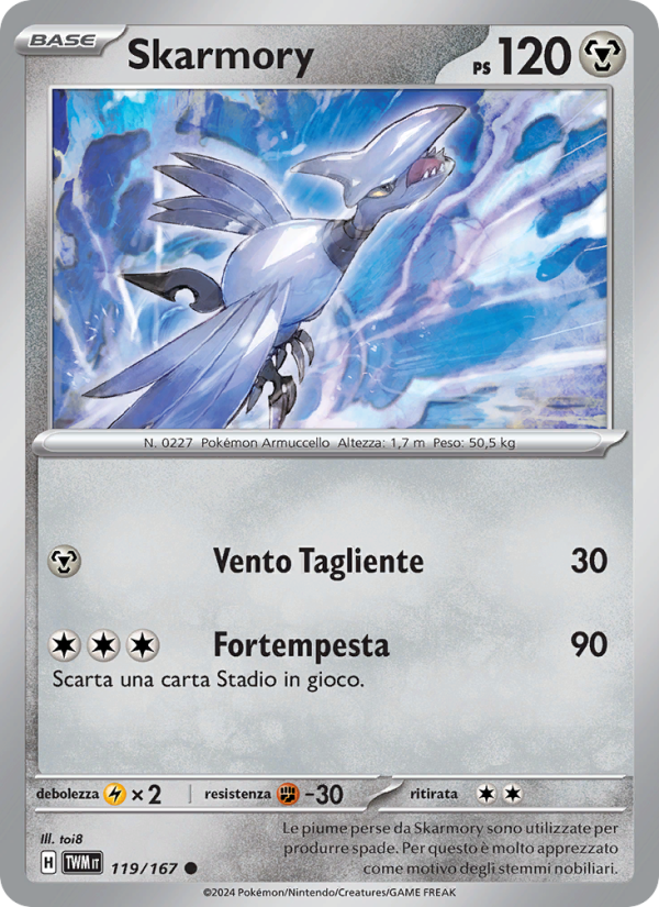 Skarmory 119/226 — Crepuscolo Mascherato (Italian Pokémon TCG card)