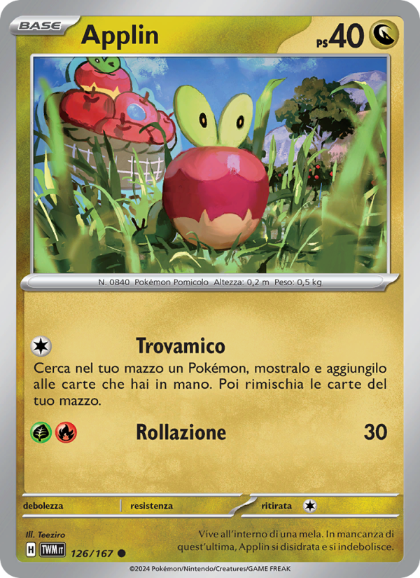 Applin 126/226 — Crepuscolo Mascherato (Italian Pokémon TCG card)